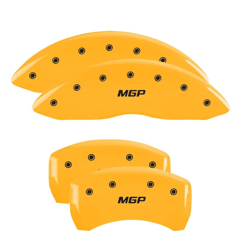 MGP 4 Caliper Covers Engraved Front &amp; Rear MGP Yellow finish black ch - 23001SMGPYL