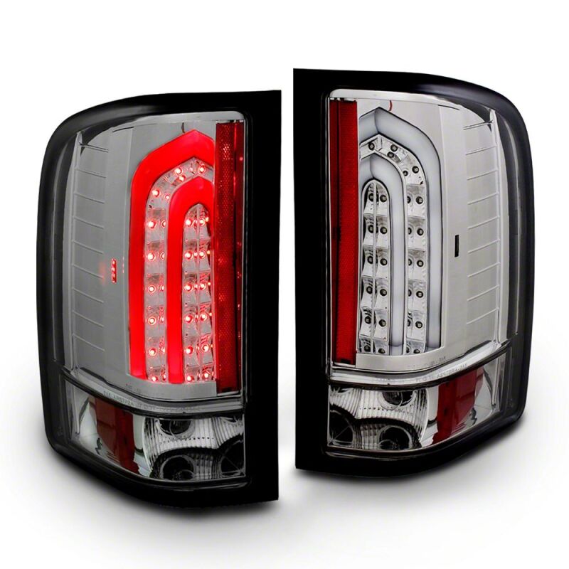Raxiom 07-13 Chevrolet Silverado 1500 G2 LED Tail Lights- Black Housing- Smoked Lens - S112743 - front view