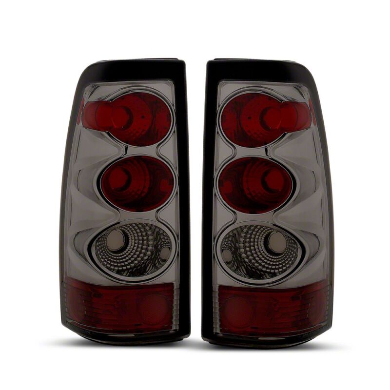 Raxiom 03-06 Chevrolet Silverado 1500 Fleetside Axial Series Tail Lights- Black- Smoked Lens - S112740 - front view