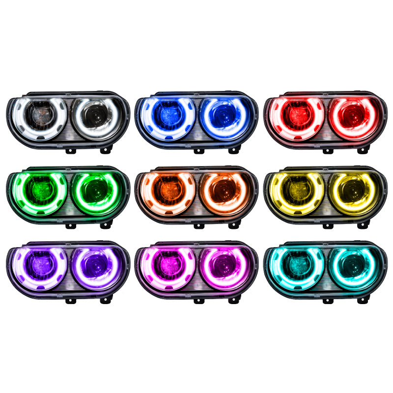 Oracle 08-14 Dodge Challenger SMD HL (HID Style) - ColorSHIFT w/ 2.0 Controller SEE WARRANTY - 7132-333