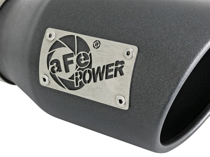 aFe MACH Force-Xp 3in 304 SS Metallic Black Exhaust Tip 3in In x 4-1/2in Out x 9in L Clamp-On Right - 49T30451-B091