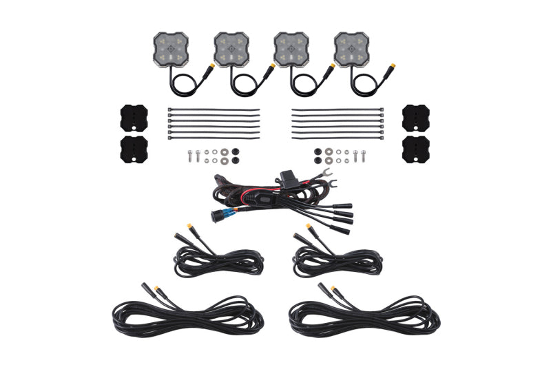 Diode Dyamics Rock Light - Red/White M8 Magnet 4-Pack - DD8745