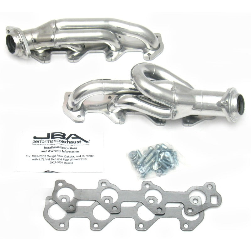 JBA 04-07 Doge Dakota 4.7L PowerTech 1-1/2in Primary Silver Ctd Cat4Ward Header - 1949S-2JS