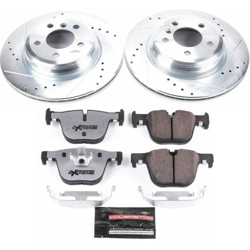 Power Stop 15-16 BMW 328i xDrive Rear Z26 Street Warrior Brake Kit - K6667-26 for 2012-2019 BMW 3 Series - front view