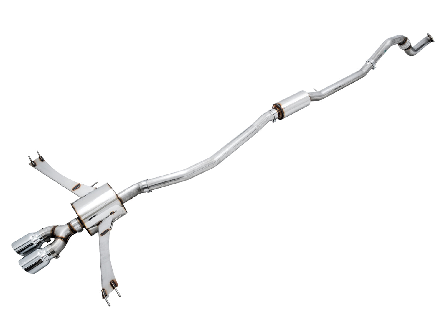 AWE Tuning 2016+ Honda Civic Si Touring Edition Exhaust w/Front Pipe & Dual Chrome Silver Tips - 3015-32108