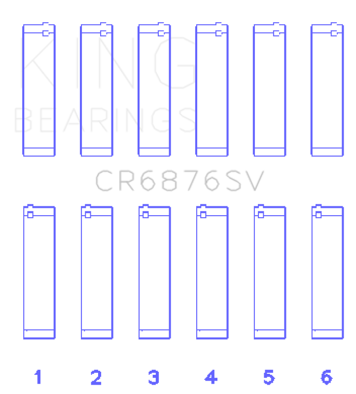 King Engine Bearings Mercedes Benz Om 642 Sputter Replacement (Size +0.25mm) Conrod Bearing Set - CR6876SV0.25