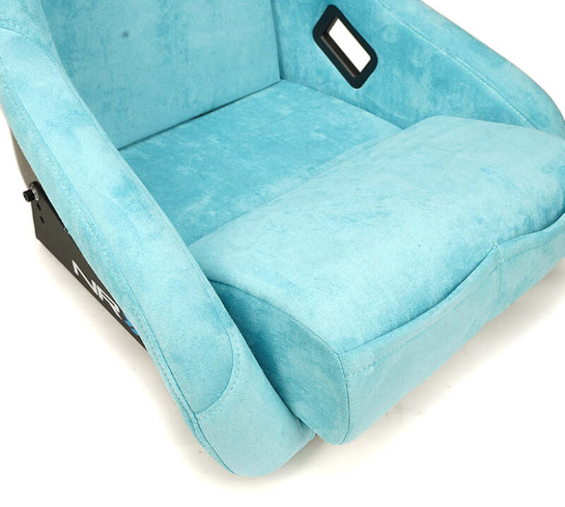 NRG FRP Bucket Seat ULTRA Edition W/ Grey Pearlized Back / Teal Microfiber Material - Large - FRP-302TL-ULTRA - close-up view 2 3 4 5