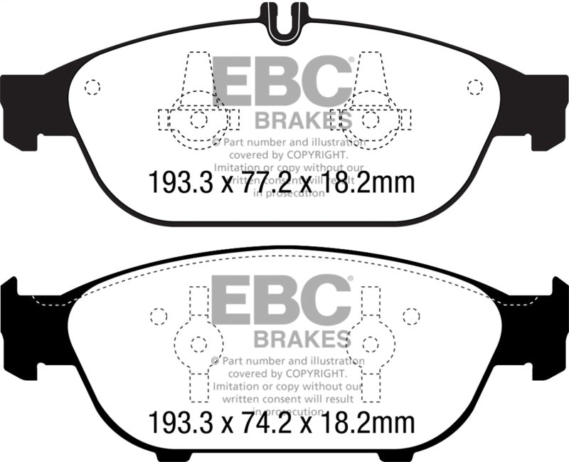 EBC 12+ Mercedes-Benz E550 4.6 Twin Turbo Coupe Redstuff Front Brake Pads - DP32169C