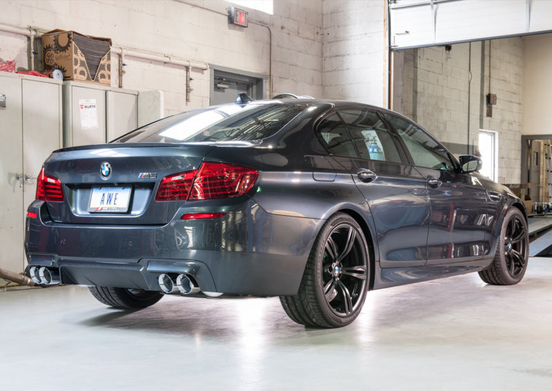 AWE Tuning BMW F10 M5 Touring Edition Axle-Back Exhaust Chrome Silver Tips - 3015-42062