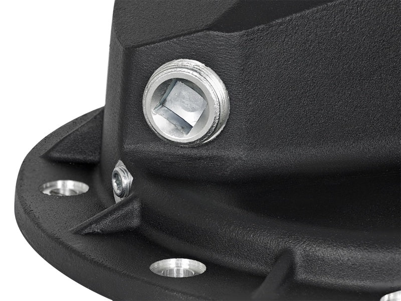 AFE Rear Differential Cover Black w/Machined Fins Nissan Titan XD 16-19 - w/Oil - 46-70362-WL
