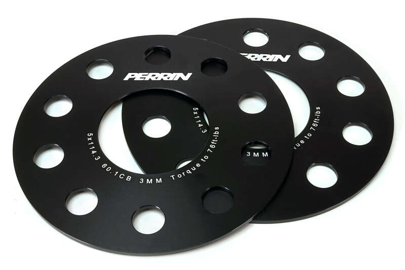 PERRIN 23-26 Toyota GR Corolla 60.1mm CB / 5x114.3 BP Wheel Spacers - 3mm - PTP-WHL-103BK