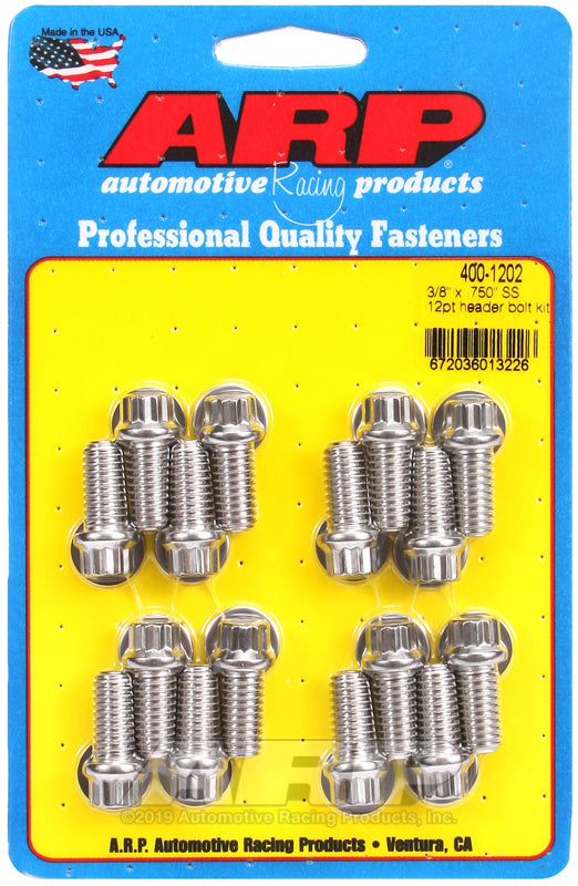 ARP 3/8 x .750 SS 12pt Header Bolt Kit - 400-1202