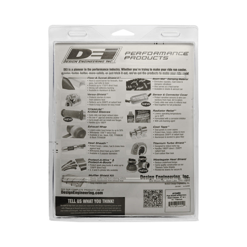 DEI Pipe Shield w/Stainless Steel Clamps - 6in x 12in - Titanium - 10450