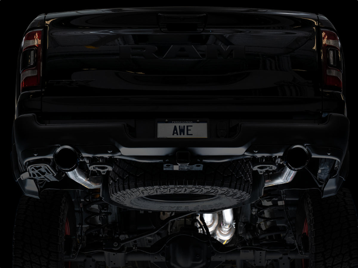 AWE Tuning 2021 RAM 1500 TRX 0FG Cat-Back Exhaust - Diamond Black Tips - 3015-33005
