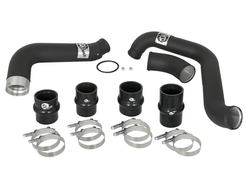 aFe BladeRunner 3in/3-1/2in Black Intercooler Tubes Hot/Cold 2017 GM Diesel Trucks V8 6.6L (td) L5P - 46-20334-B