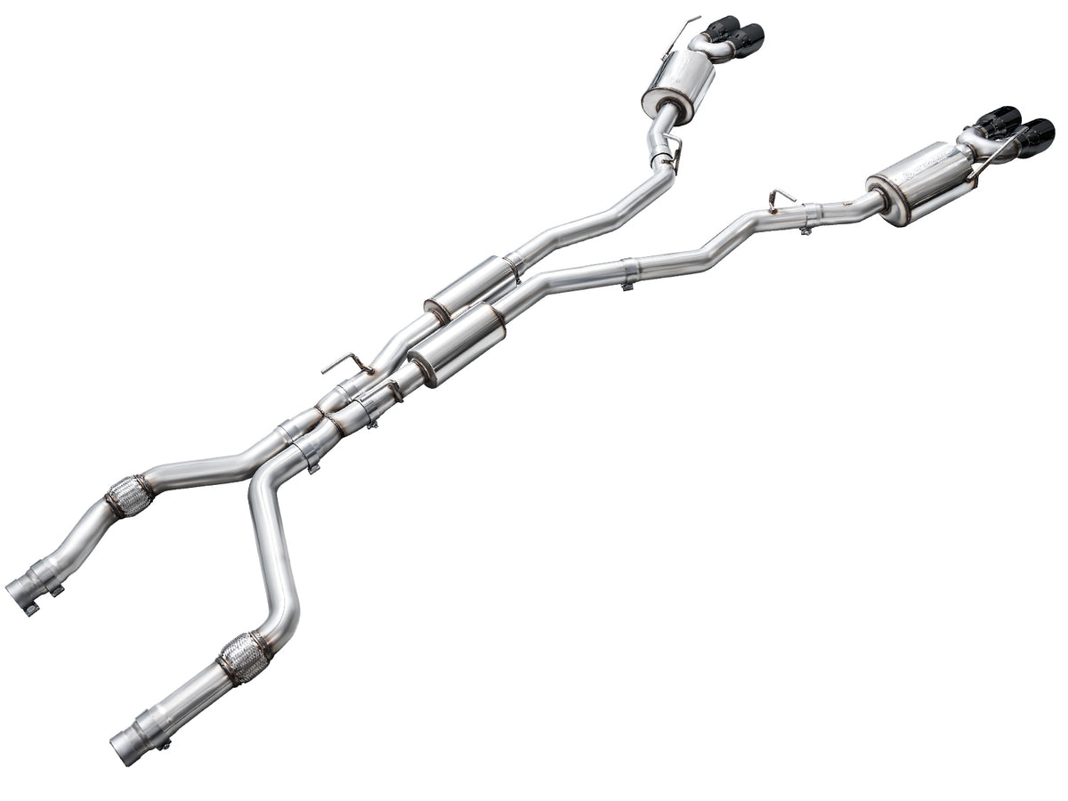 AWE Tuning 2020+ Ford Explorer ST Touring Edition Exhaust w/ Diamond Black Tips - 3015-43625
