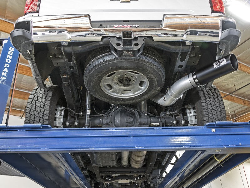 aFe Atlas Exhaust 5in DPF-Back Aluminized Steel w/ Black Tips 16-17 GM Diesel Truck V8-6.6L (td) - 49-04081-B