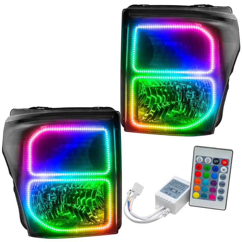 Oracle 11-16 Ford F250/350 LED HL - Black - ColorSHIFT w/ Simple Controller SEE WARRANTY - 8159-504