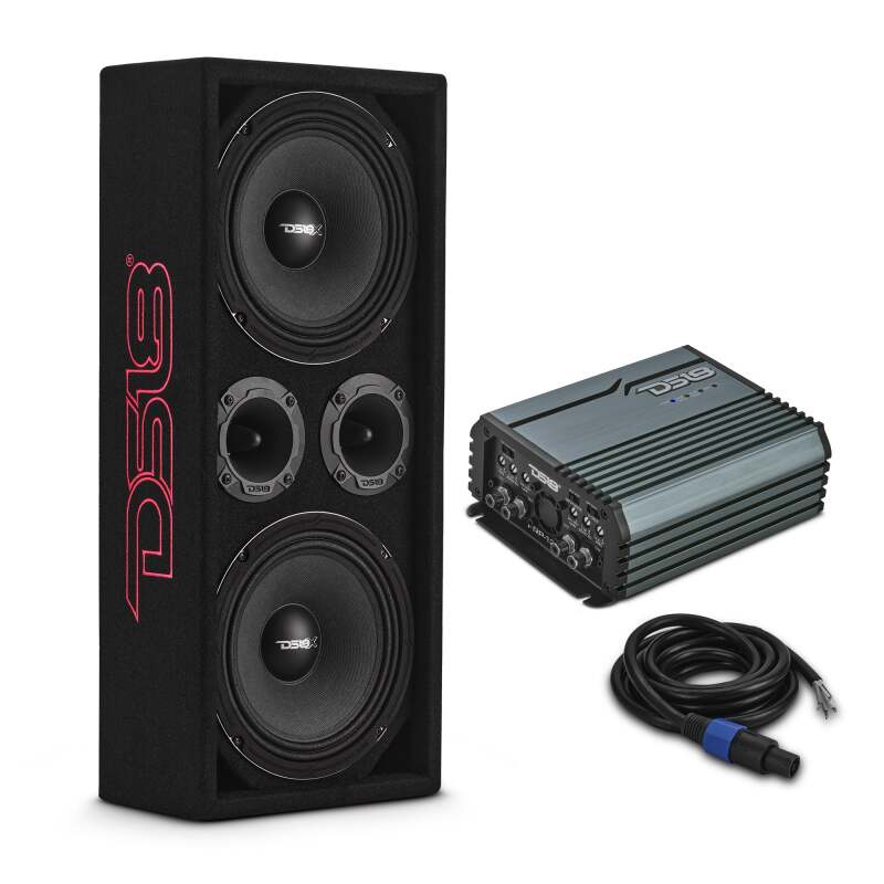 DS18 Ported Enclosure w/ PRO-X8M & PRO-TWX2/FRP-1.2K4 (Not Incl)/Cable/Terminal Incl- Black Carpet - VOC8LD-PK - front view