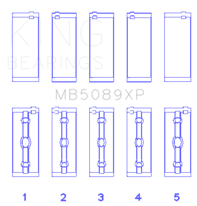 King Engine Bearings Toyota 1Rz/2Rz/3Rz (Size +0.25mm) Main Bearing Set - MB5089XP0.25