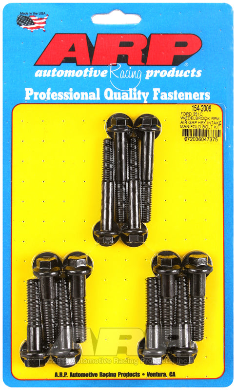 ARP Ford 351C w/Edelbrock RPM air gap hex intake manifold bolt kit - 154-2006