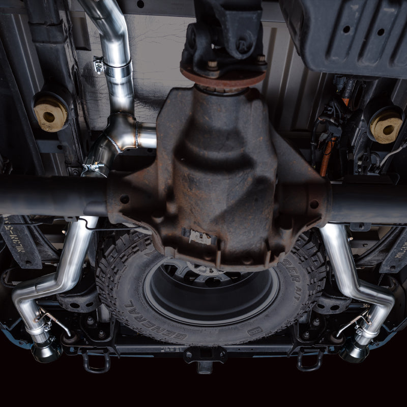 AWE Tuning 2021+ Ford F-150 Tremor (w/ Bumper Cutouts) 0FG Resonated Catback - Diamond Black Tips - 3015-33402