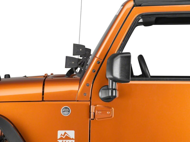 Raxiom 07-18 Jeep Wrangler JK Windshield Mounted Dual Light Brackets - J106739