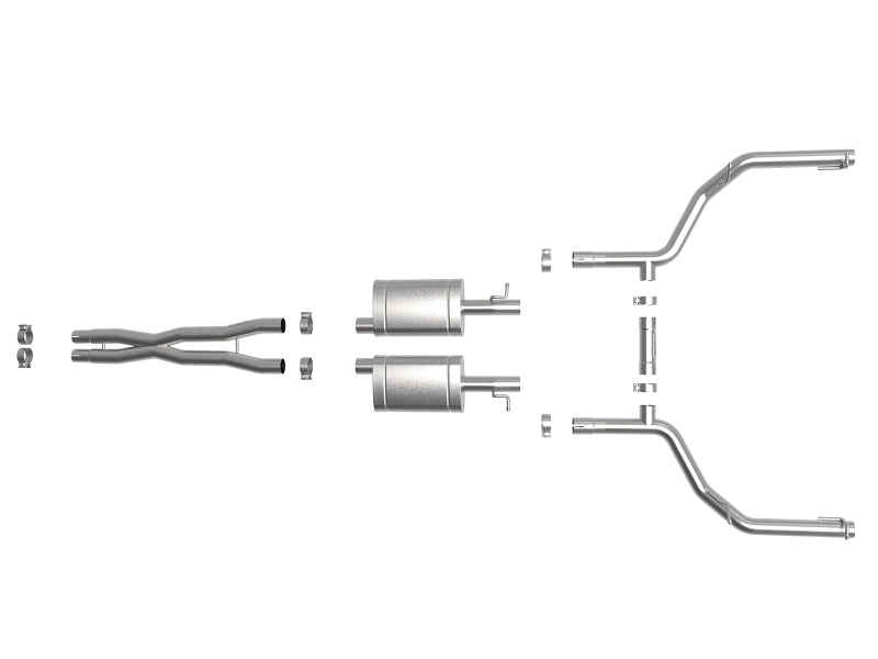 aFe MACH Force-Xp 2-1/2in 304 SS Cat-Back Exhaust 15-19 Dodge Challenger V6-3.6L - Raw Tip - 49-32067