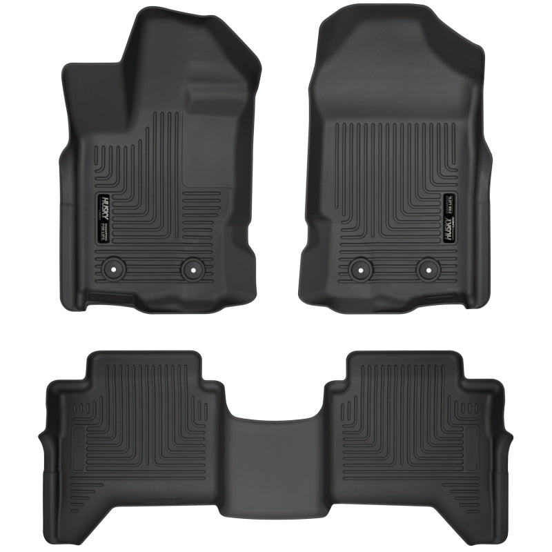 Husky Liners 2019+ Ford Ranger SuperCrew Cab WeatherBeater Black Front & 2nd Seat Floor Liners - 94101HUL