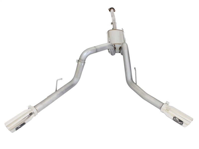 aFe MACHForce XP Exhaust 3in SS Dual Side Exit CB w/ Polish Tips 15 Ford F150 Ecoboost V6-2.7L/3.5L - 49-43070-P