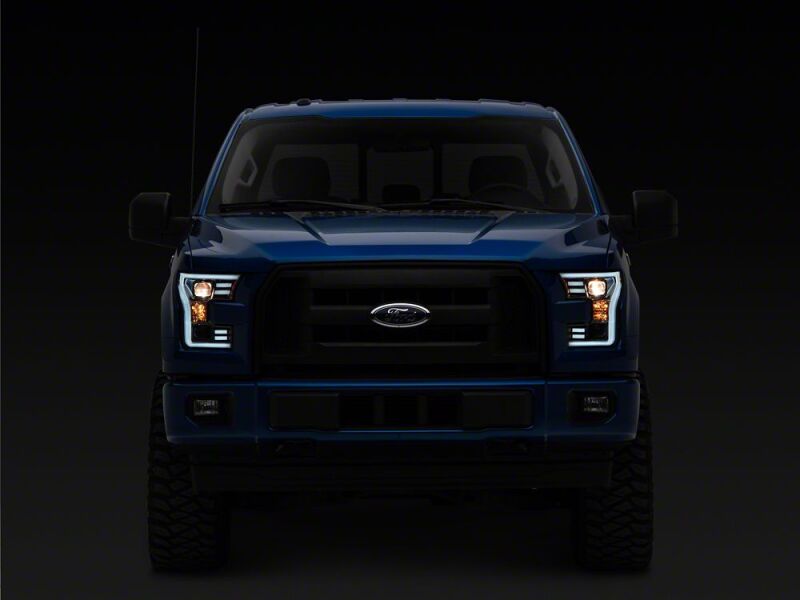 Raxiom 15-17 Ford F-150 Projector Headlights with LED Accent- Chrome Housing- Clear Lens - T542858 - close-up view 6