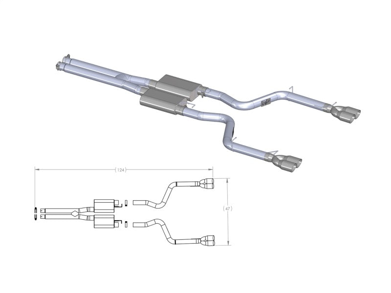aFe MACHForce XP Exhausts Cat-Back SS-409 EXH CB Dodge Challenger 09 V8-5.7L - 49-42017