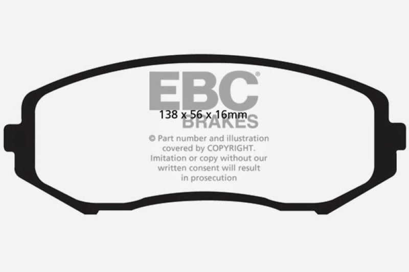 EBC 08+ Suzuki Grand Vitara 2.4 Ultimax2 Front Brake Pads - UD1188