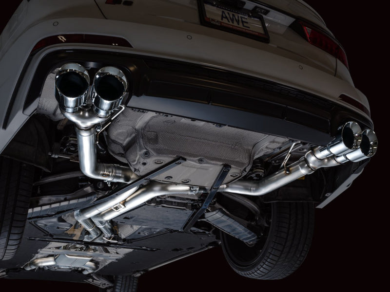AWE Tuning 19-23 Audi C8 S6/S7 2.9T V6 AWD Track Edition Exhaust - Chrome Silver Tips - 3020-42101