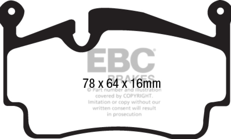EBC 05-09 Porsche 911 (997) (Cast Iron Rotor only) 3.6 Carrera 2 Sport Bluestuff Rear Brake Pads - DP52216NDX
