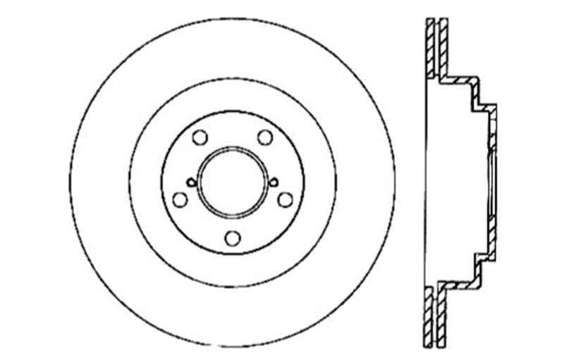 StopTech 06-07 Subaru Impreza WRX (Exc STi) Slotted &amp; Drilled Right Rear Rotor - 127.47025R