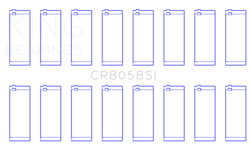 King Ford 6.2L V8 (Size +.25) Connecting Rod Bearing Set (Set of 8) - CR8058SI0.25