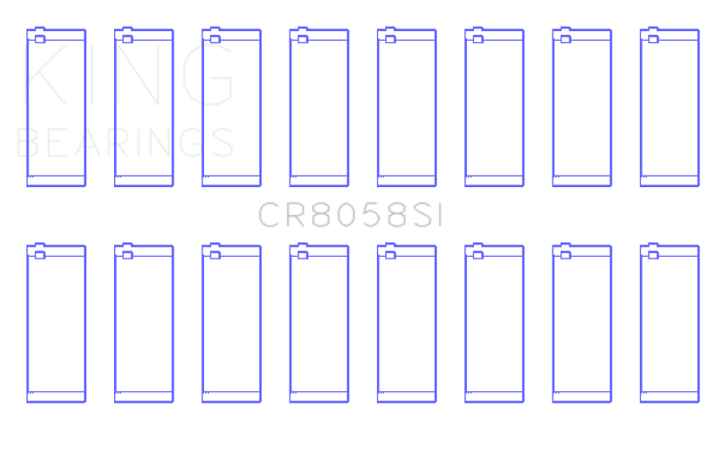 King Ford 6.2L V8 (Size +.25) Connecting Rod Bearing Set (Set of 8) - CR8058SI0.25