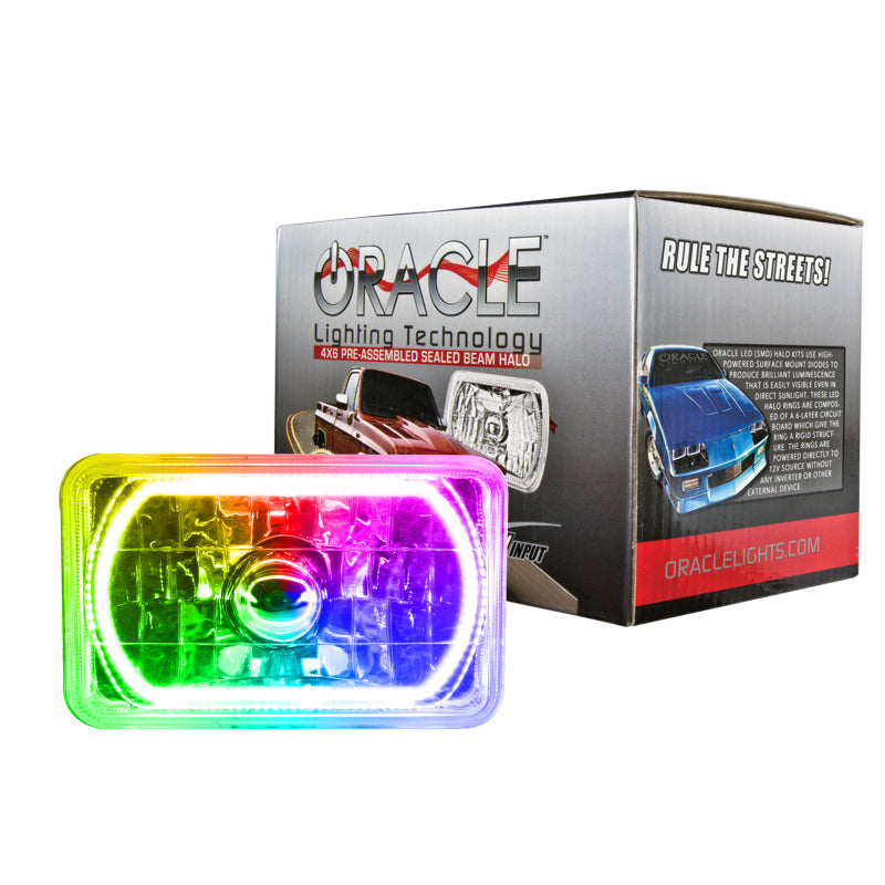 Oracle Pre-Installed Lights 4x6 IN. Sealed Beam - ColorSHIFT Halo SEE WARRANTY - 6909-333