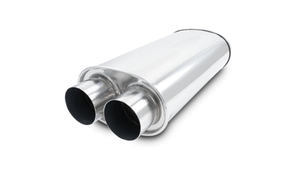 Vibrant Universal Streetpower 2.5in Stainless Steel Dual In-Out Oval Muffler - 10535 by Vibrant - front view