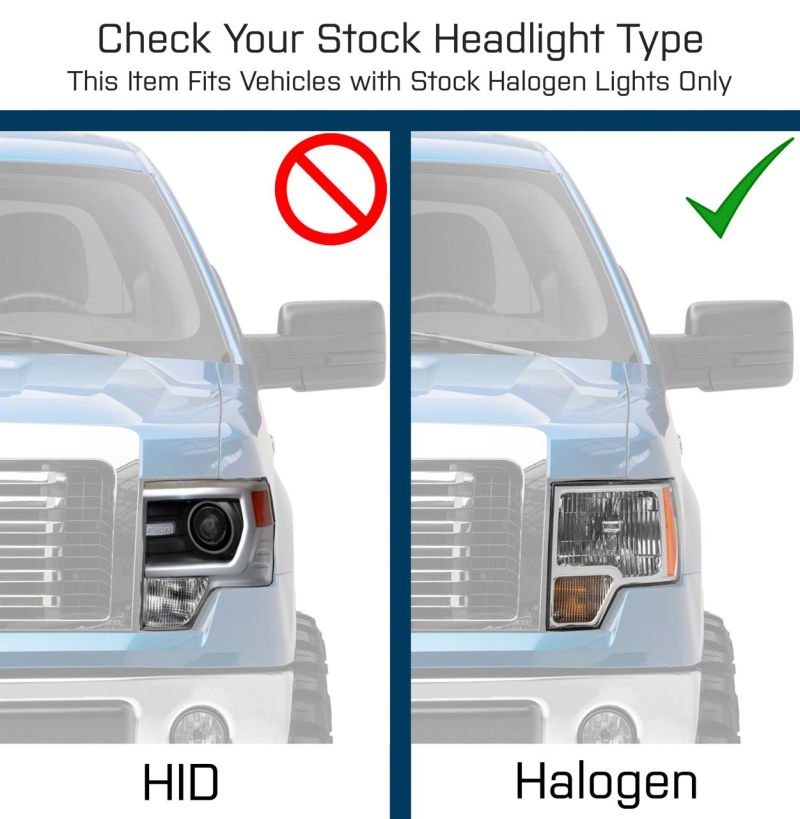 Raxiom 09-14 Ford F-150 Axial OEM Style Rep Headlights- Chrome Housing- SmokedLens - T551344