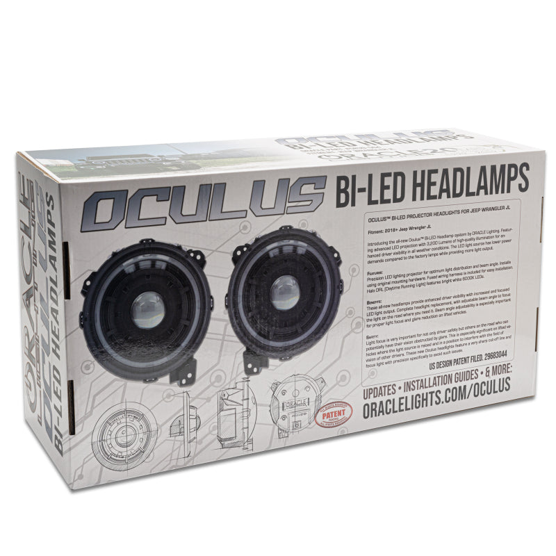 Oracle Oculus Bi-LED Projector Headlights for Jeep JL/Gladiator JT - Matte Blk - 5500K SEE WARRANTY - 5839-504