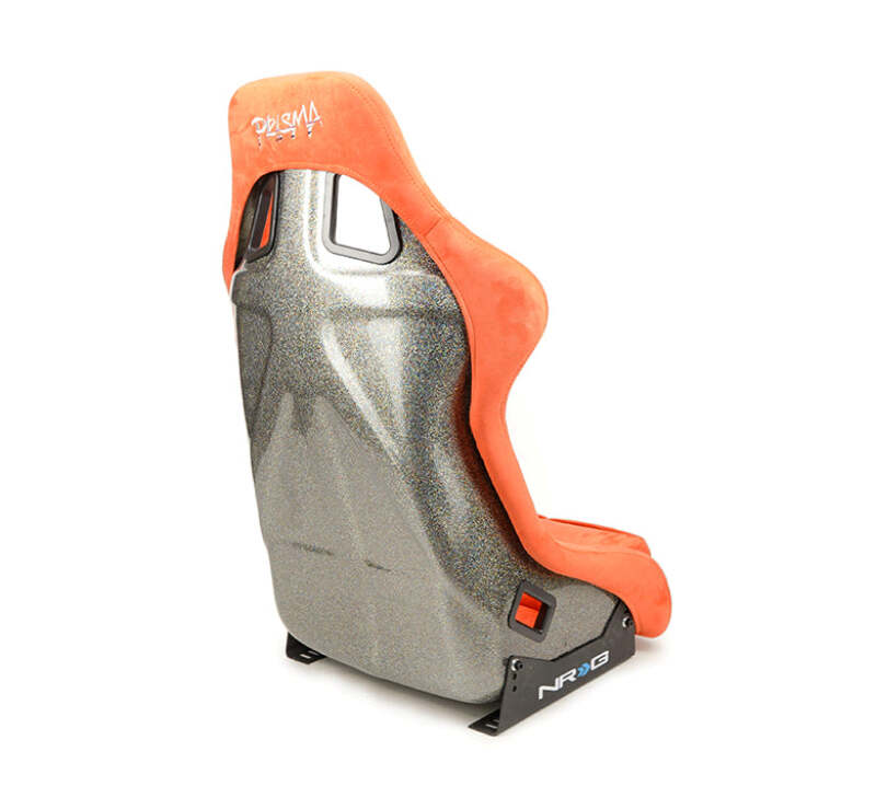 NRG FRP Bucket Seat ULTRA Edition W/ Grey Pearlized Back / Orange Microfiber Material - Large - FRP-302OR-ULTRA - close-up view 2 3 4 5