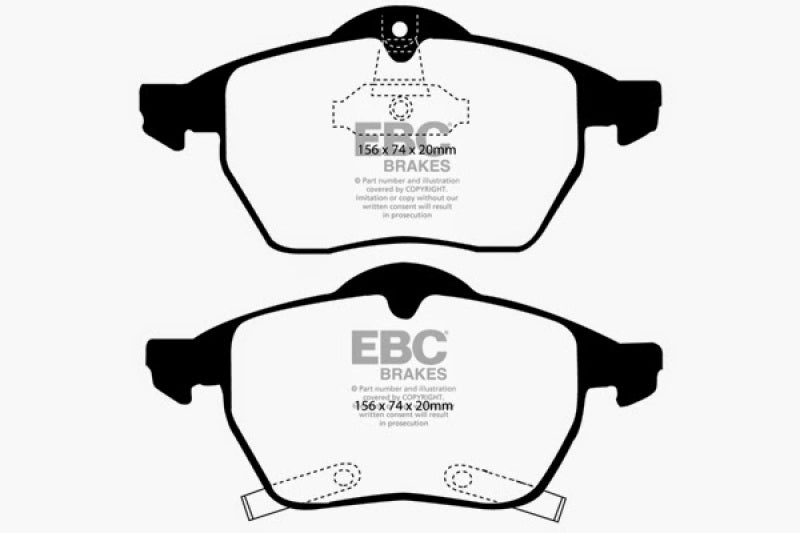 EBC 98 Saab 9-3 2.0 Turbo Ultimax2 Front Brake Pads - UD800