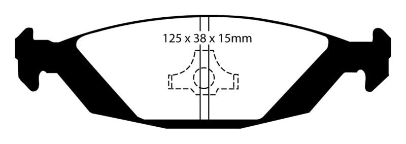 EBC 88-90 Saab 900 2.0 Ultimax2 Rear Brake Pads - UD322 for 1986-1997 Saab 9000 - installed view