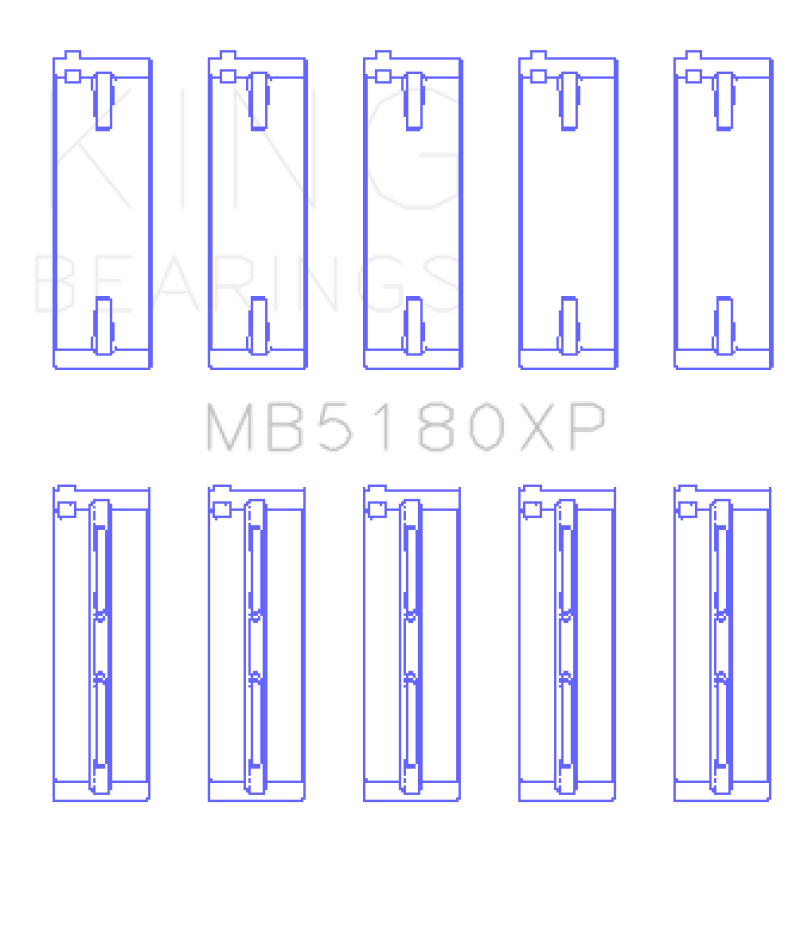 King Renault F8Q/F7R/F8M (Size STD) Performance Main Bearing Set - MB5180XP