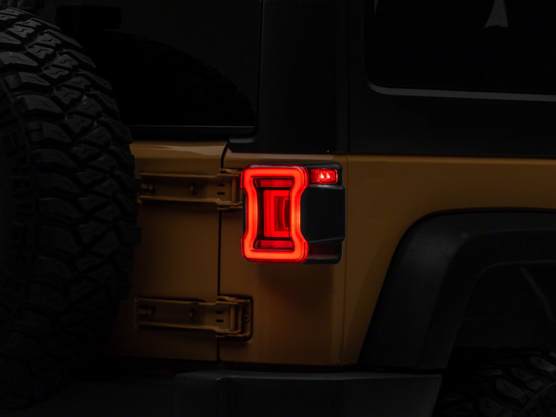 Raxiom 07-18 Jeep Wrangler JK Axial Series JL Style LED Tail Lights- BlkHousing- Red Lens - J164242