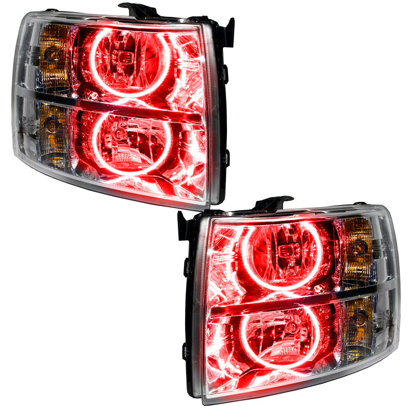 Oracle Lighting 07-13 Chevrolet Silverado Pre-Assembled LED Halo Headlights-Red SEE WARRANTY - 7007-003