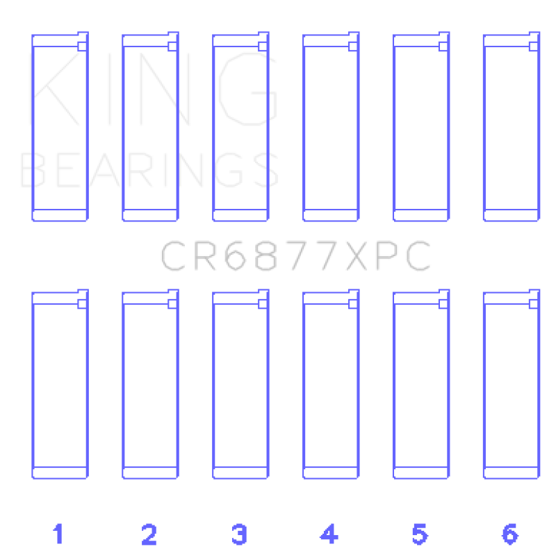 King BMW S54B32 3.2L Coated Performance Rod Bearing Set of 6 (Size .026) - CR6877XPC.026