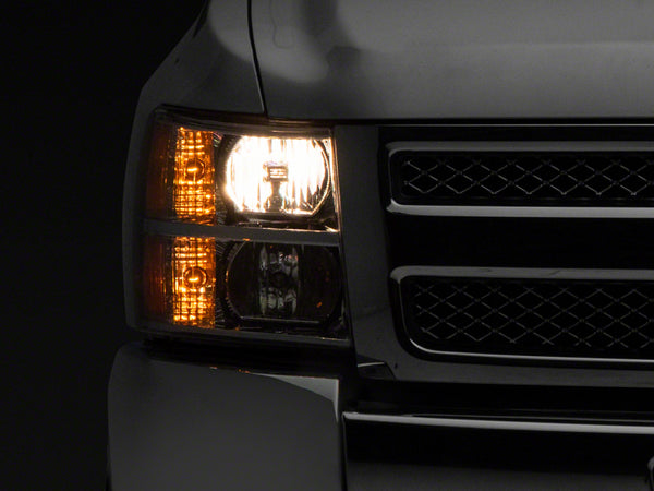 Raxiom 07-14 Chevrolet Silverado 1500 Axial OEM Rep Headlights- Chrome Housing (Clear Lens) - S122323 for 2007-2014 Chevrolet